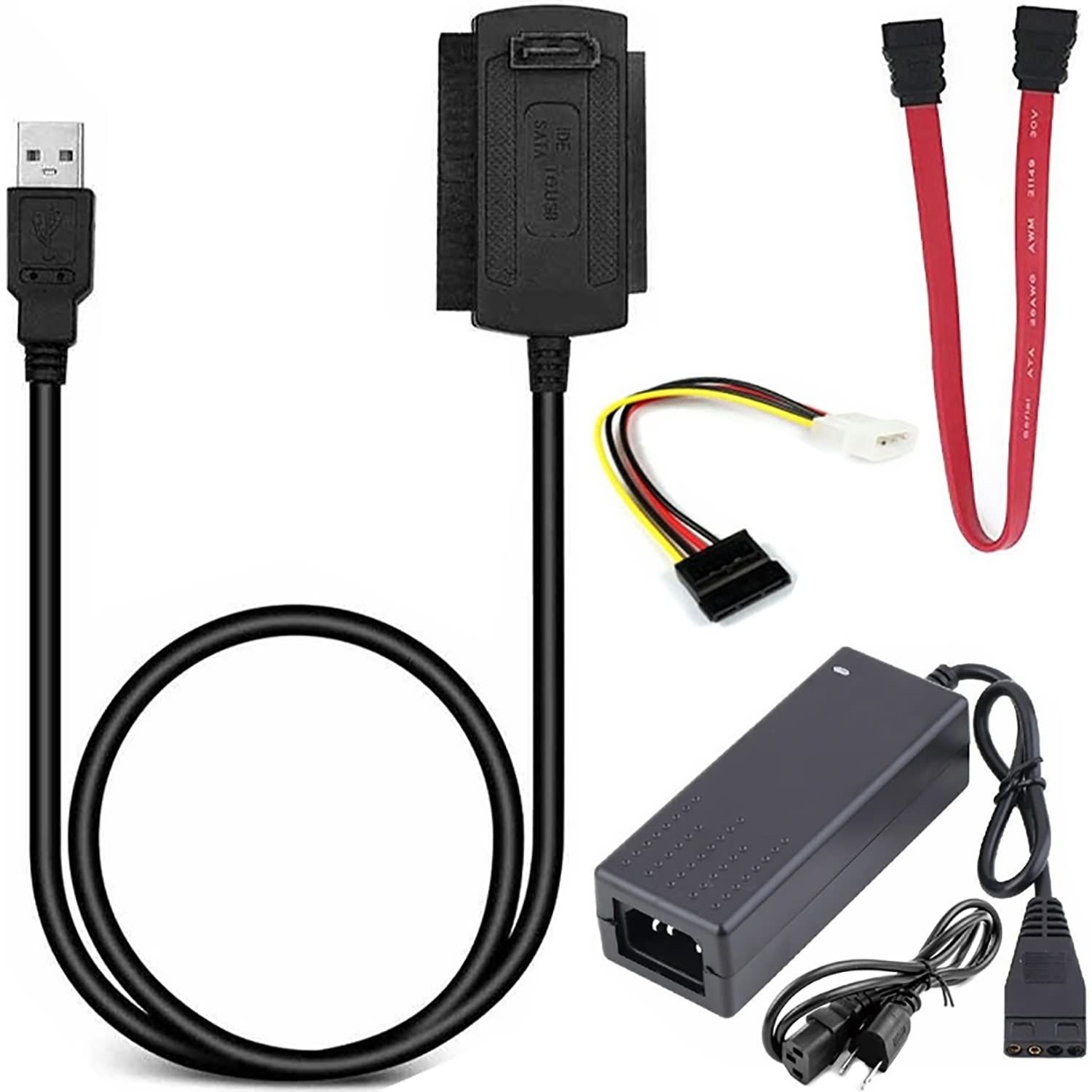 Câble adaptateur disque dur USB 3.0 vers SATA III pour UASP, disques durs SSD 2,5/1,8/2,5/3,5 pouces, alimentation DC 12V