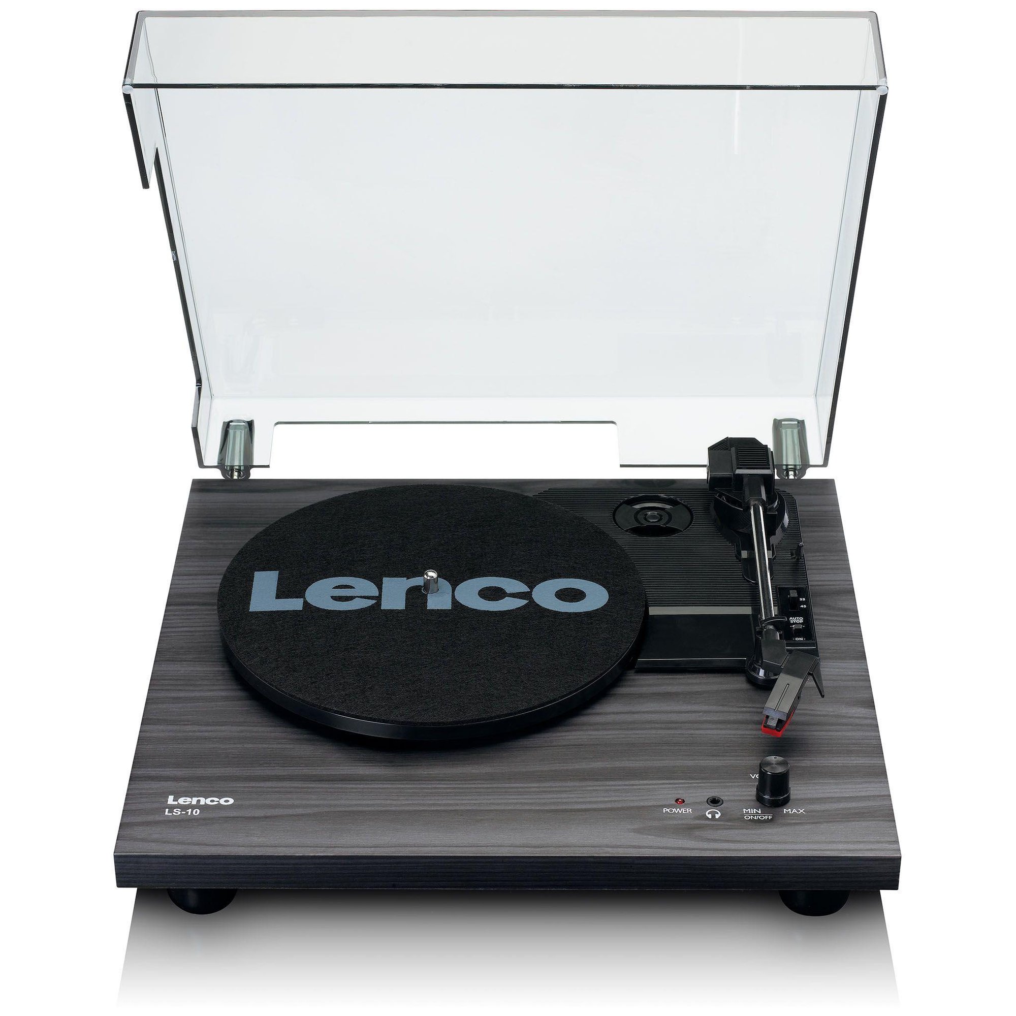 Lenco LS-10 Belt-Driven Turntable - Black, Semi-Automatic