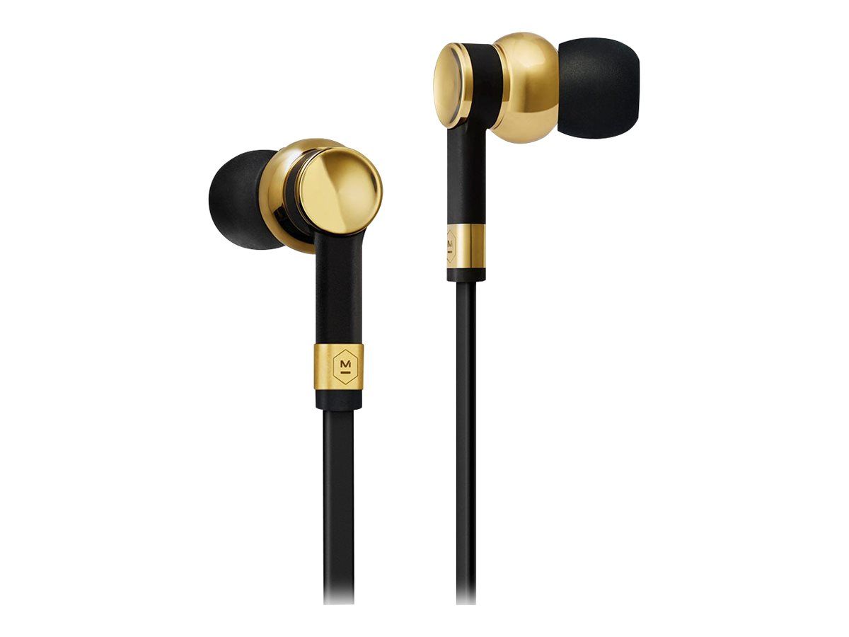 Master & Dynamic ME05 - Wired Earbuds with Microphone - Black Rubber, Brass Metal
