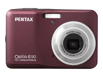 Appareil photo compact Ricoh Pentax Optio E90 Rouge - 10,1 mégapixels - Zoom optique 3x - Rouge