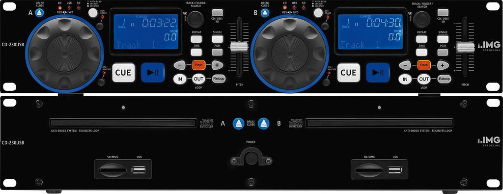 Monacor CD-230USB Double DJ CD and MP3 Player