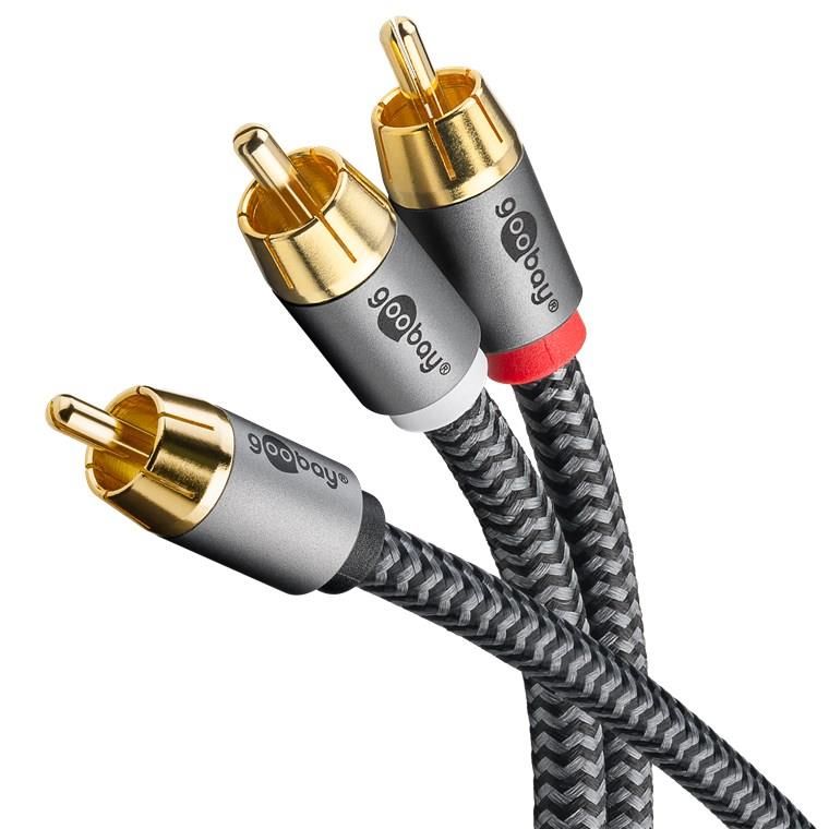 Goobay 1x2 RCA Cable, 5m (Subwoofer & Center to 2x Subwoofer)