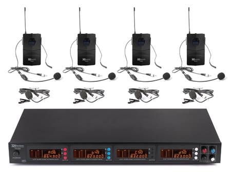 Skytronic PD504B 4-Channel UHF Wireless Microphone Set