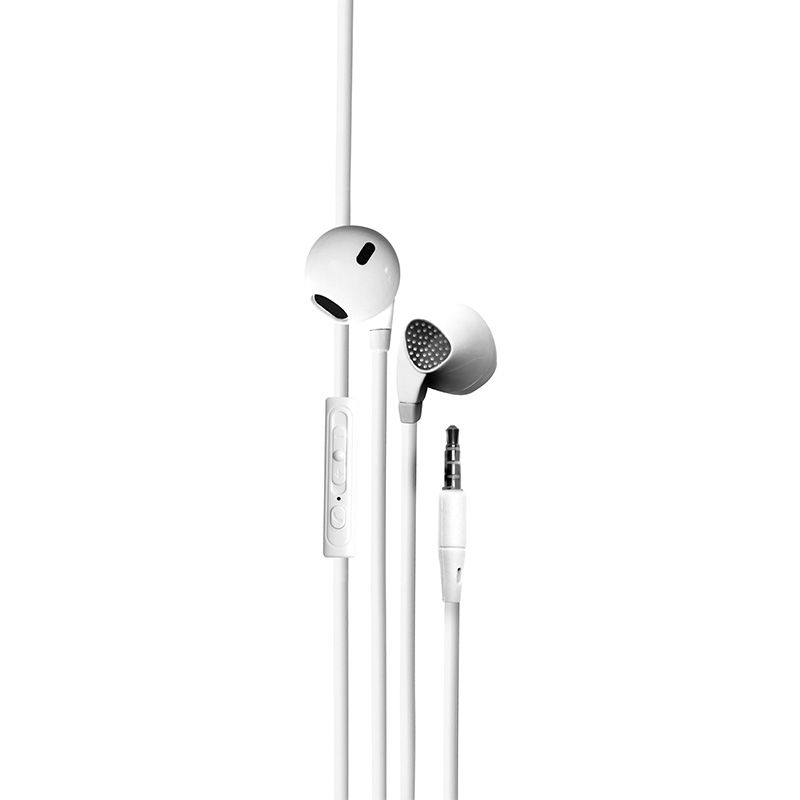 Metronic In-Ear Headphones with Built-in Microphone - 1.2m White
