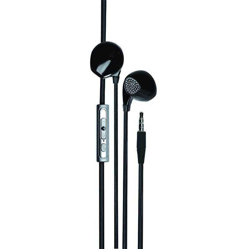 Metronic In-Ear Headphones with Built-in Microphone - Black