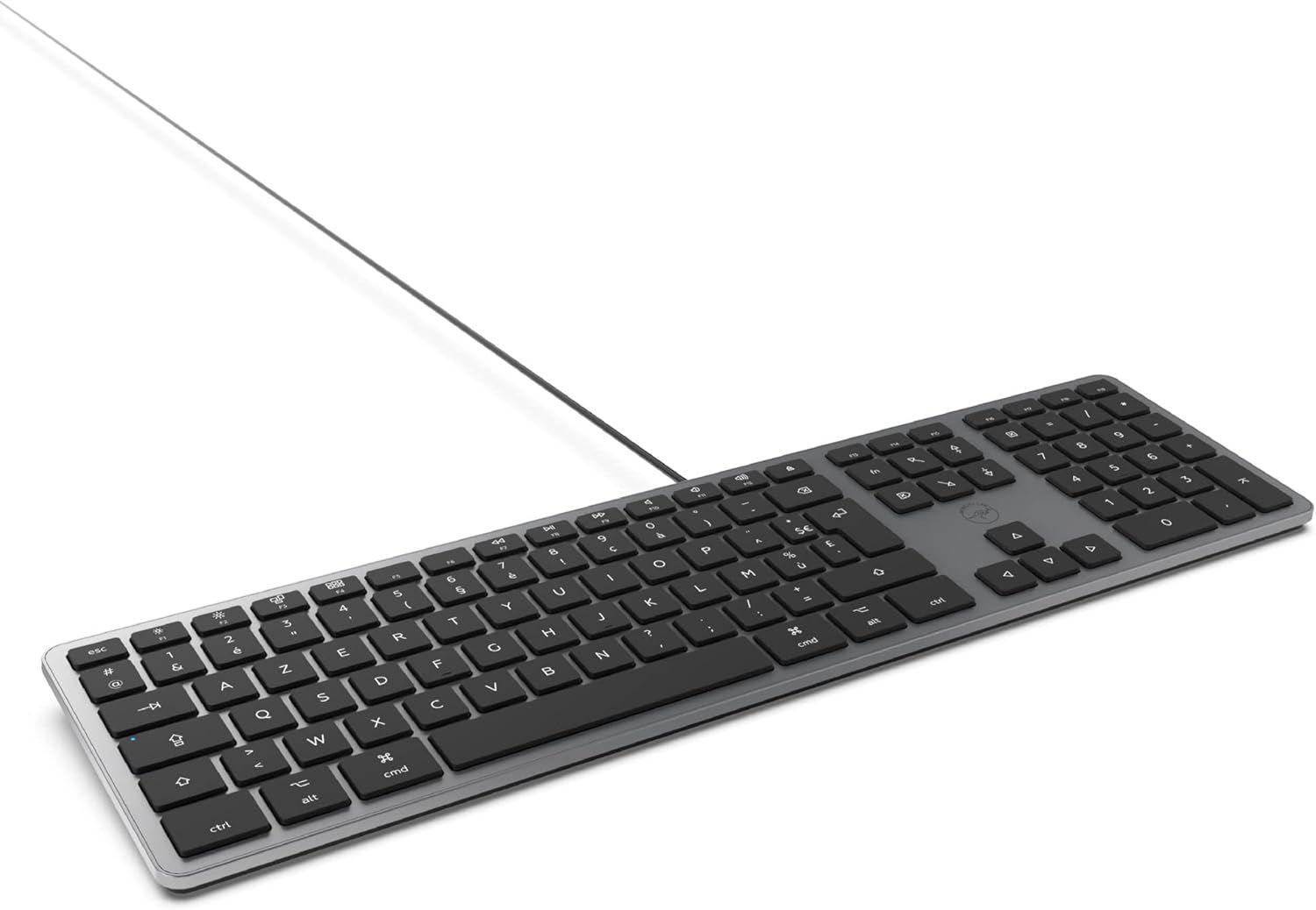 French AZERTY Wired Keyboard for Mac - Grey Sider and Black