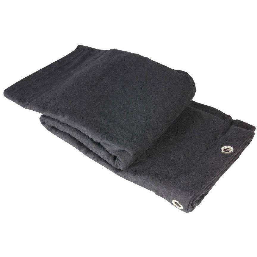 Divers Pendrillon 0152 - Black B1 Fire-Resistant Eyelet Fabric, 9 x 3 m