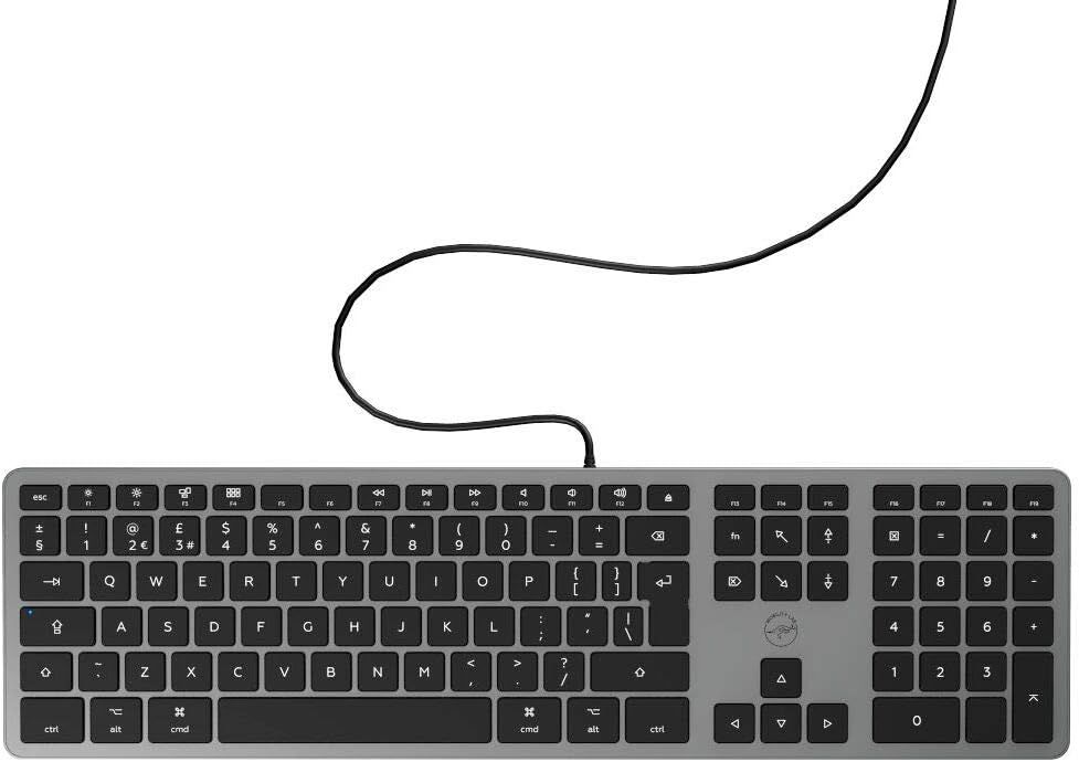 General Brand QWERTY Wired Keyboard for Mac - Space Gray and Black