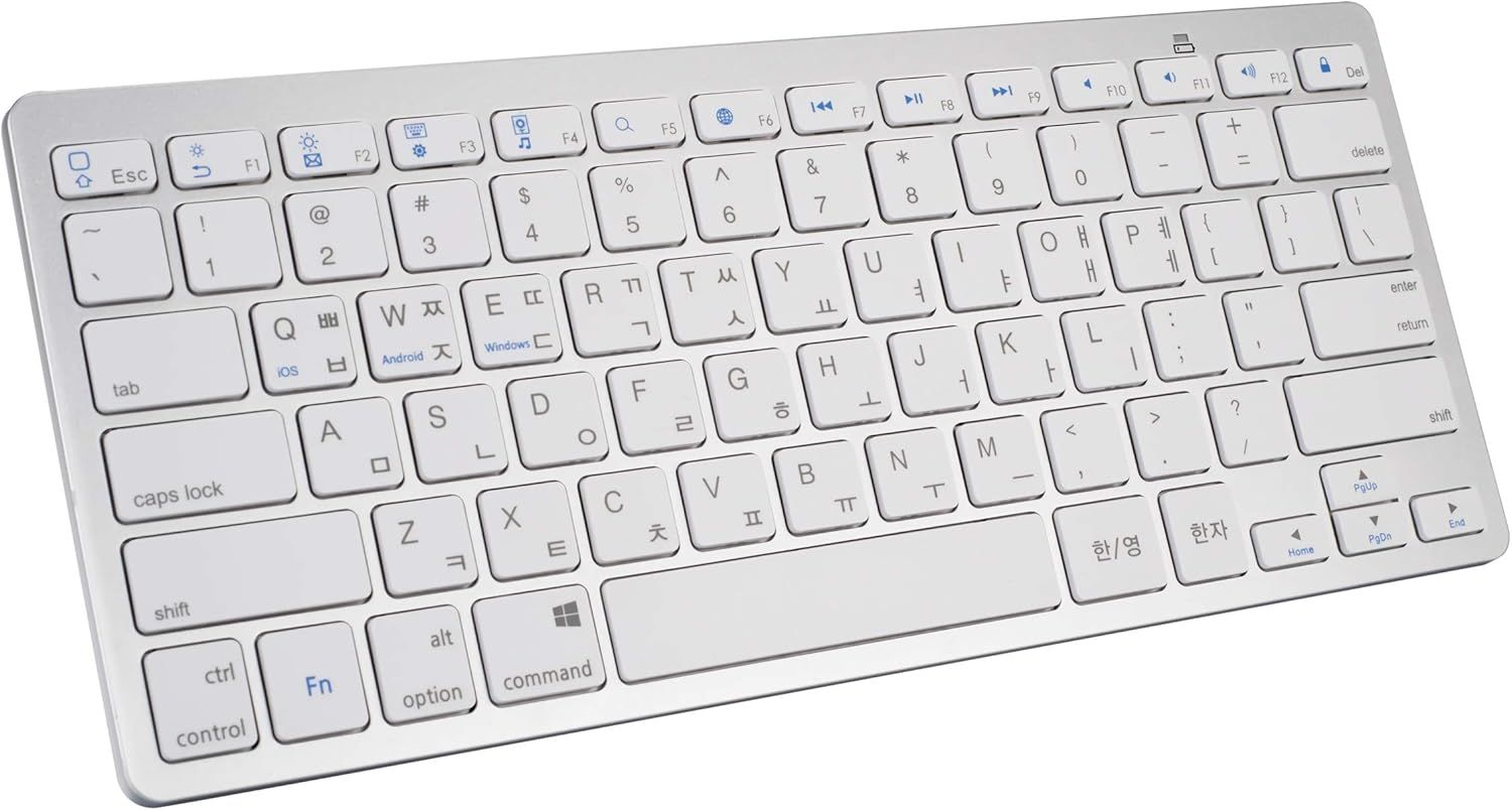 Wireless Bluetooth Korean Keyboard, Portable for iPad 10.2/10.9/10.5, Laptop PC, Smart TV, Android Tablets, Smartphone