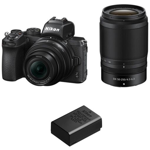 Appareil photo hybride Nikon Z50 avec objectifs 16-50mm et 50-250mm + batterie EN-EL25 - Garantie 2 ans