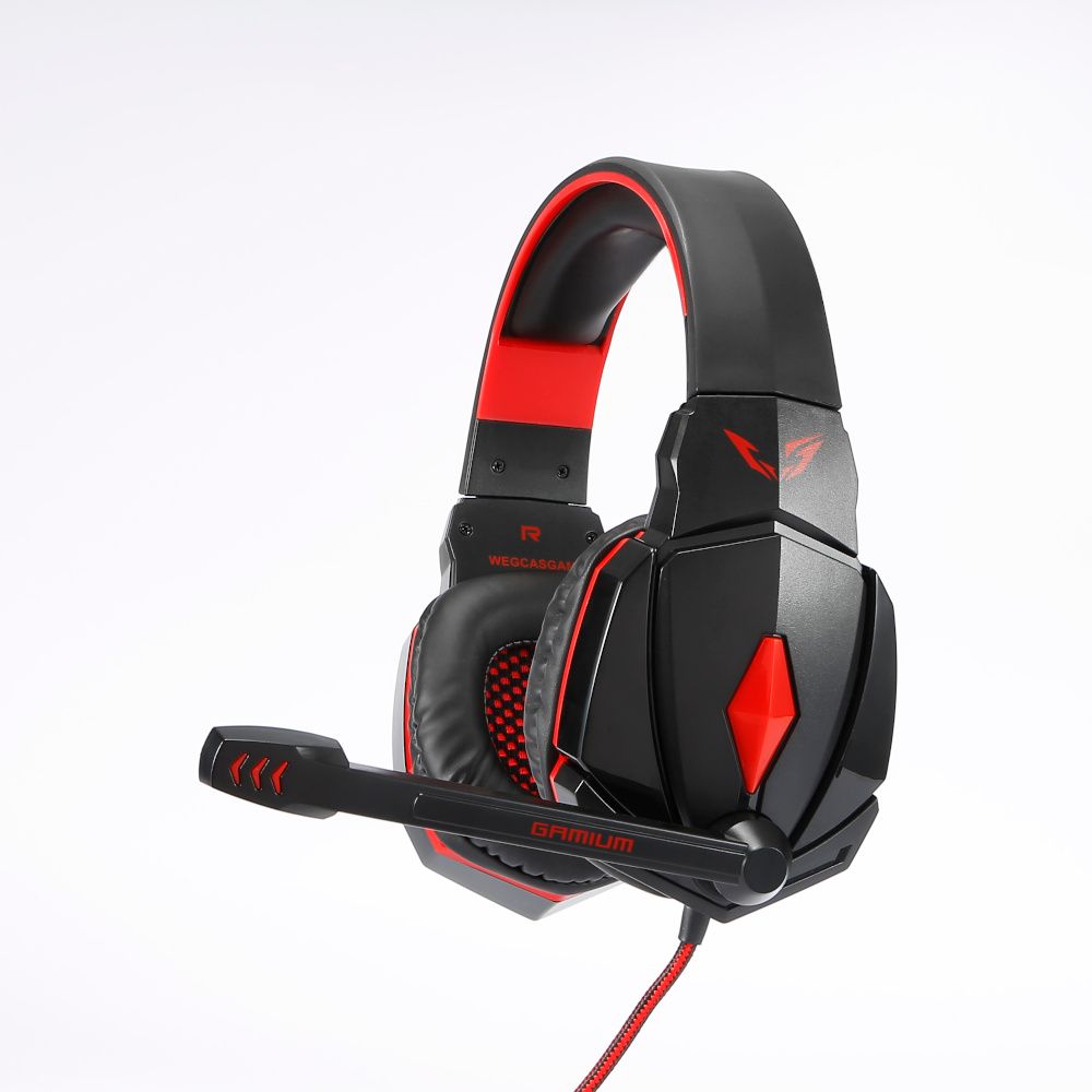 Casque de jeu micro Gamium avec microphone omnidirectionnel ajustable et télécommande pour PC, Mac, PS4, Xbox, Switch, smartphones et tablettes