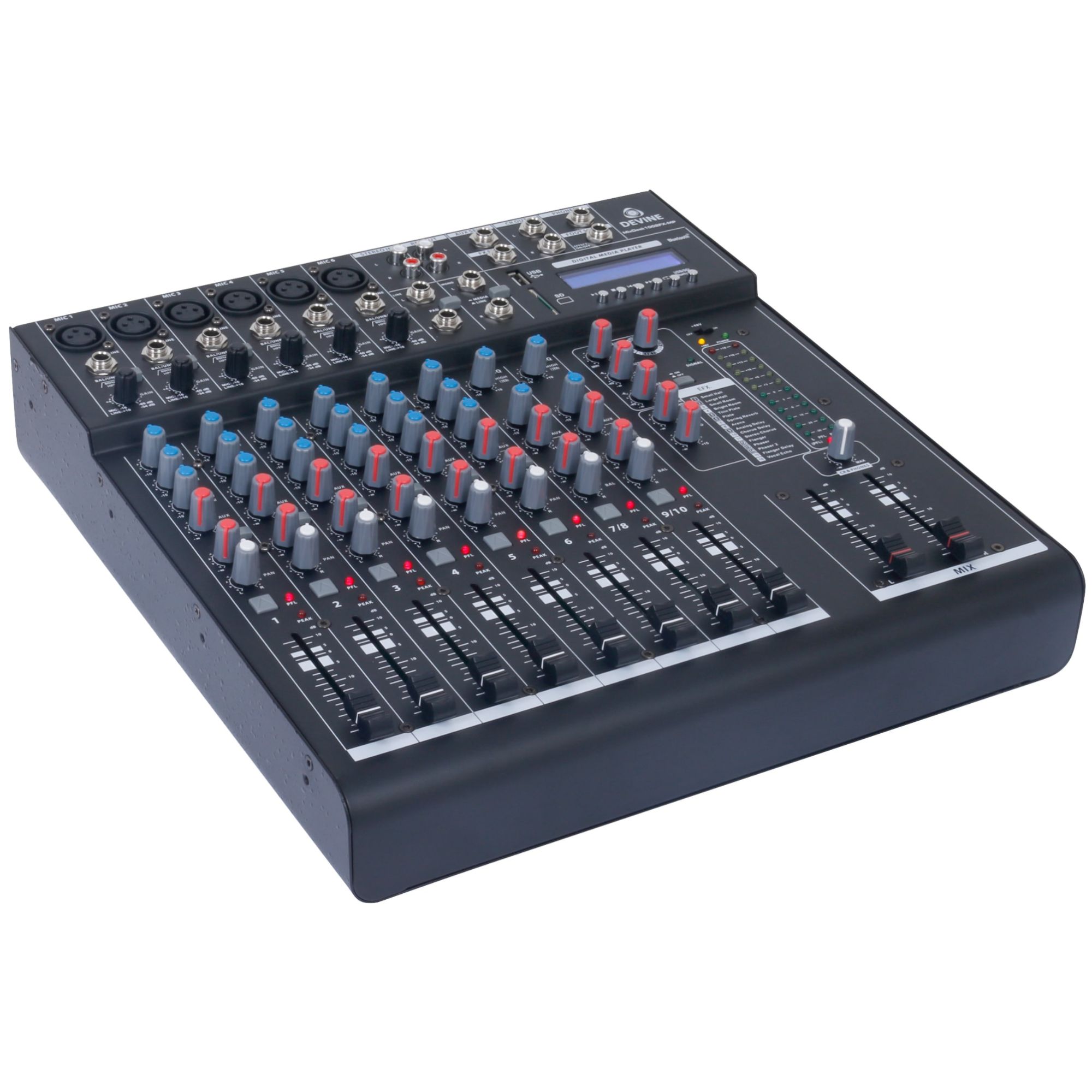 Devine MixDesk 1002FX-MP 10-Channel Mixing Desk with Effects and Media Player