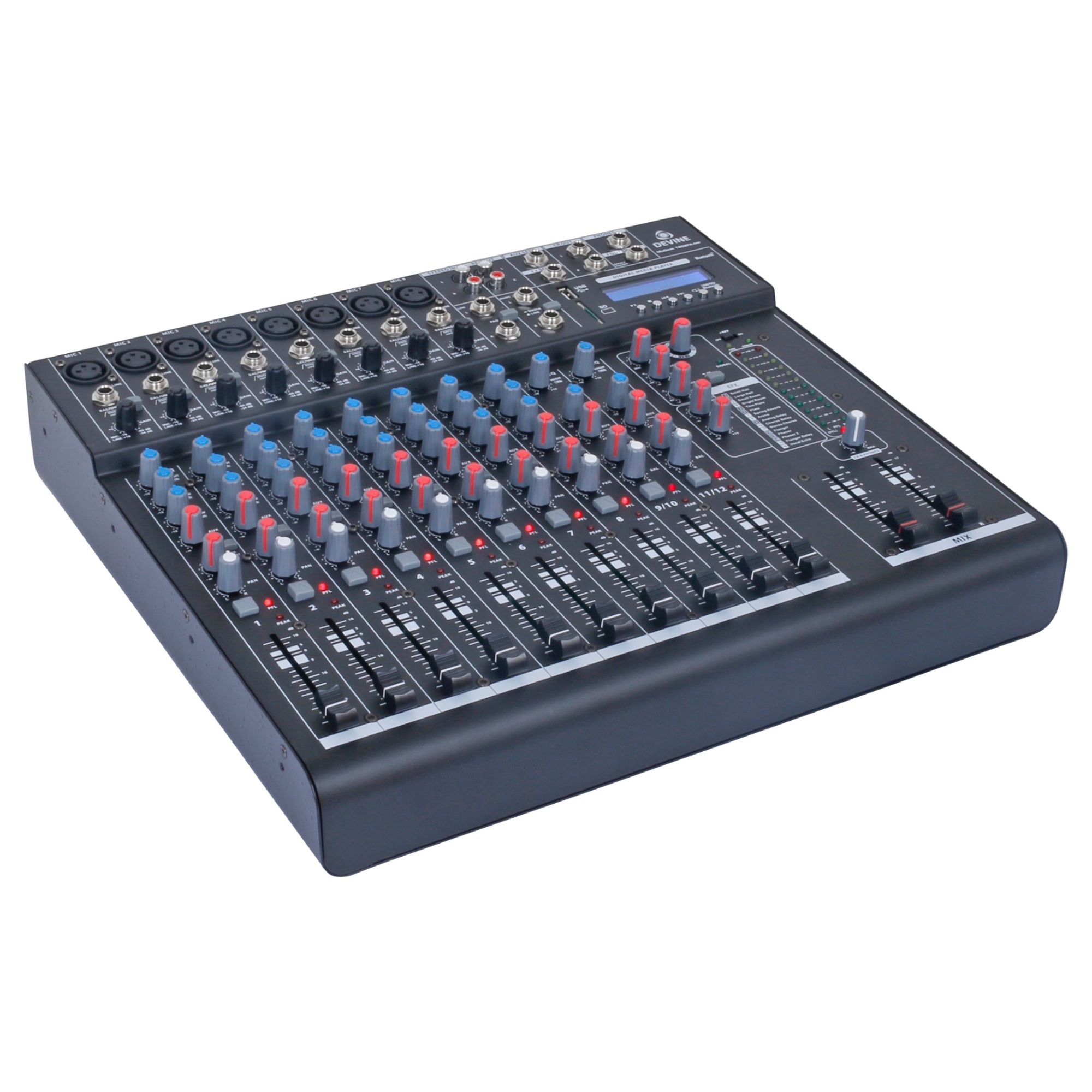 Devine 1202FX-MP 12-Channel Mixing Desk with Effects and Media Player
