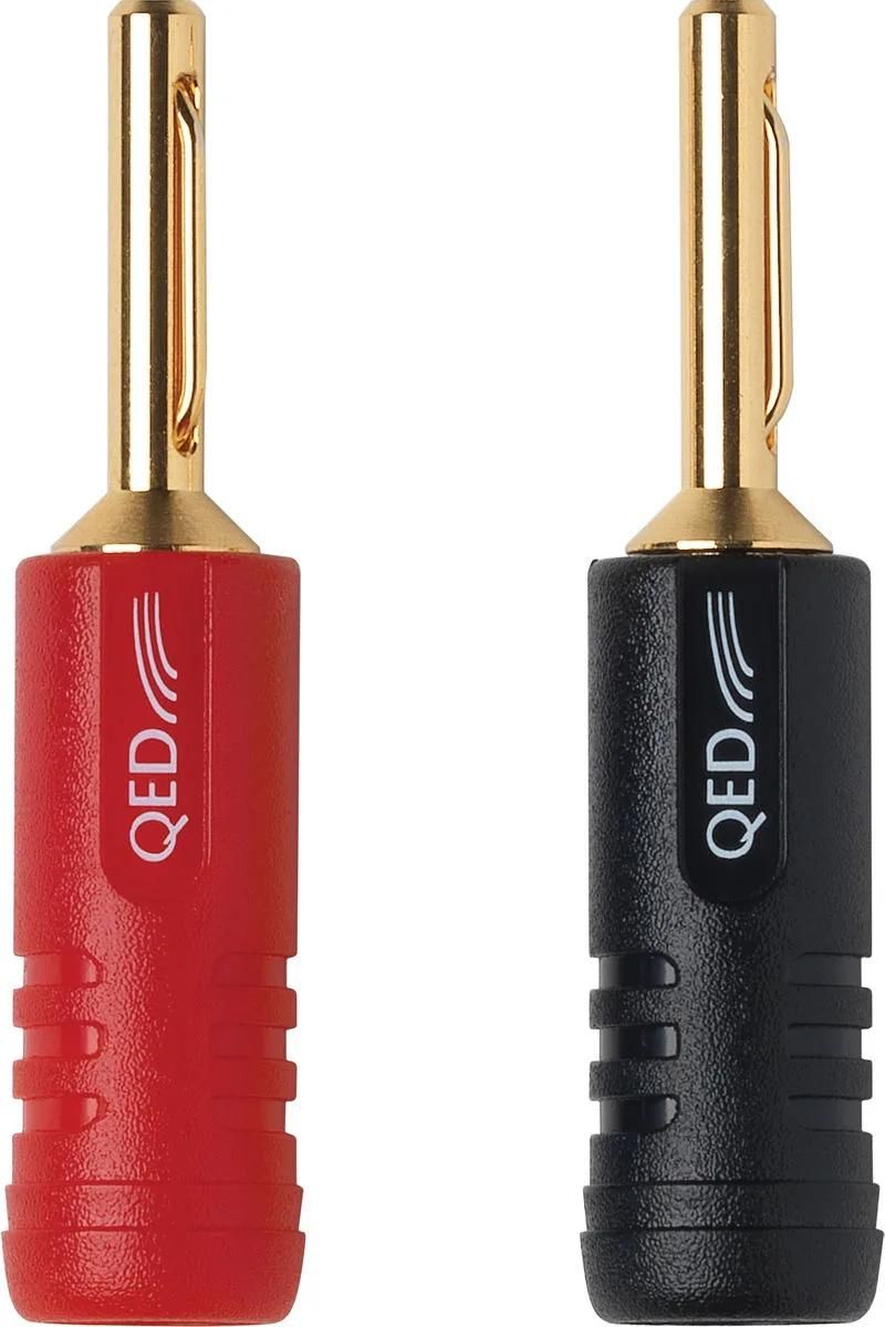 Conector para altavoz QED Screwloc (Negro, Rojo) - Paquete de 4