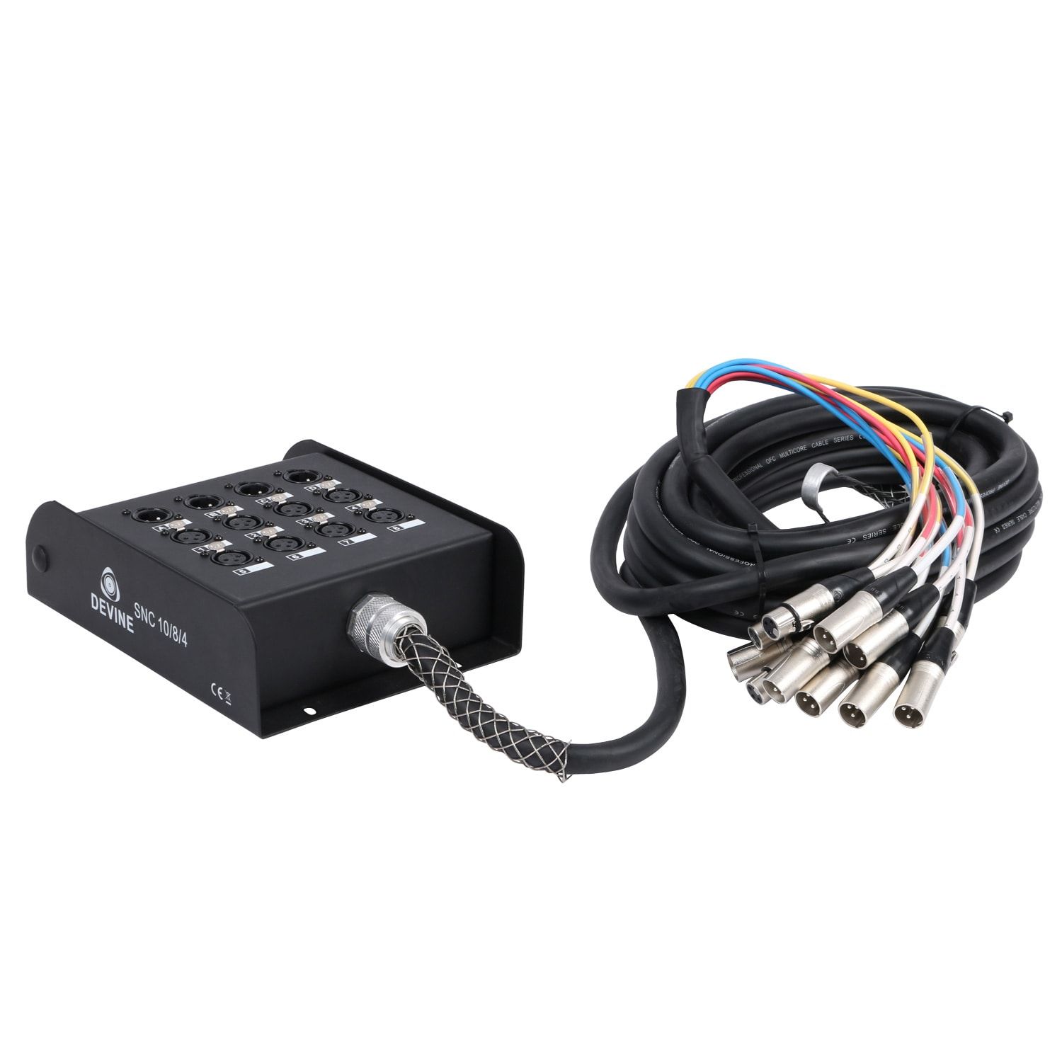 Devine 8-Channel Multi-Pair Cable with 4 XLR Outputs - 10m