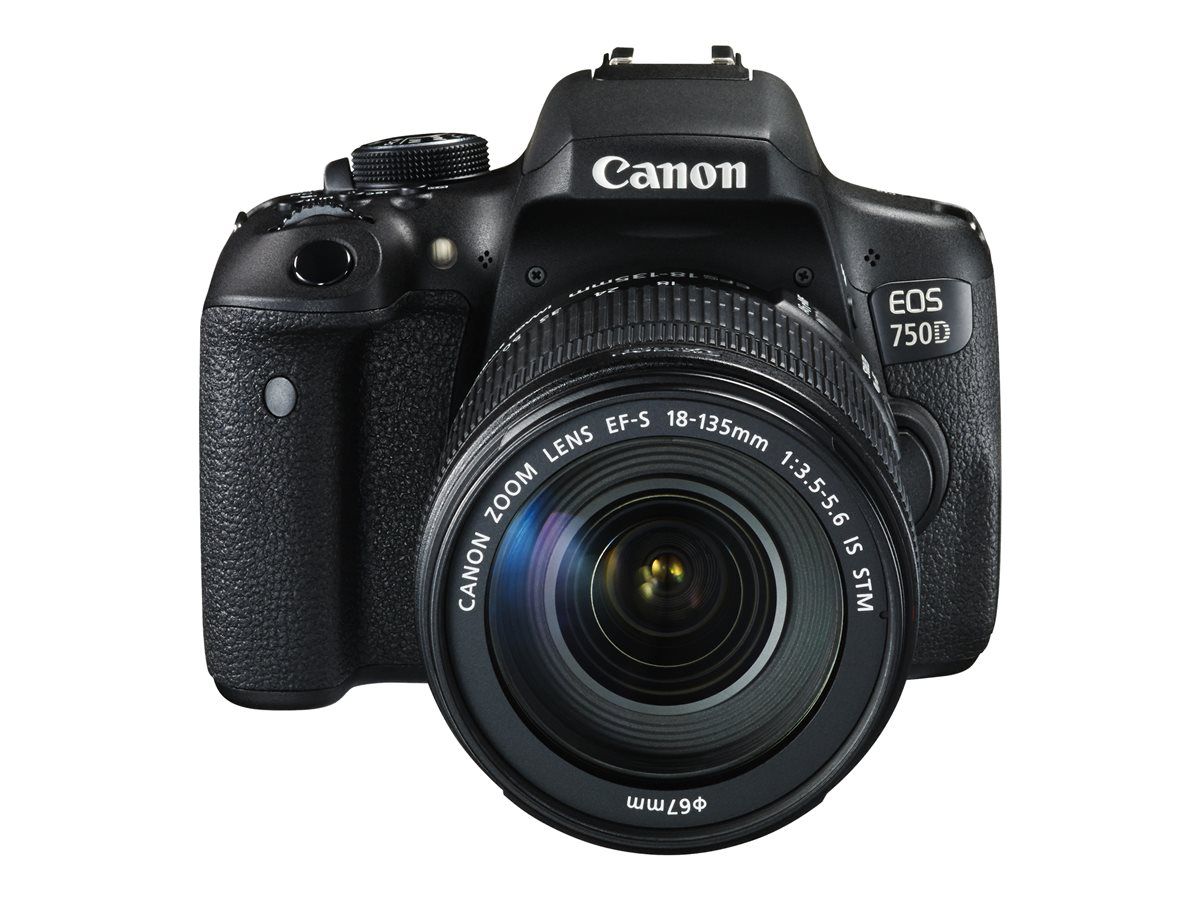 Appareil photo numérique Canon EOS 750D - Reflet APS-C - 24,2 mégapixels - 1080p - Objectif zoom optique 7,5x EF-S 18-135 mm - Wi-Fi, NFC