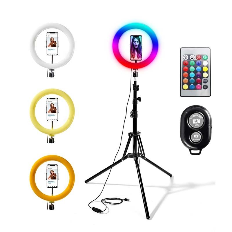 Wi-light Professional Selfie Tripod with RGB Ring Light RL10RGBT