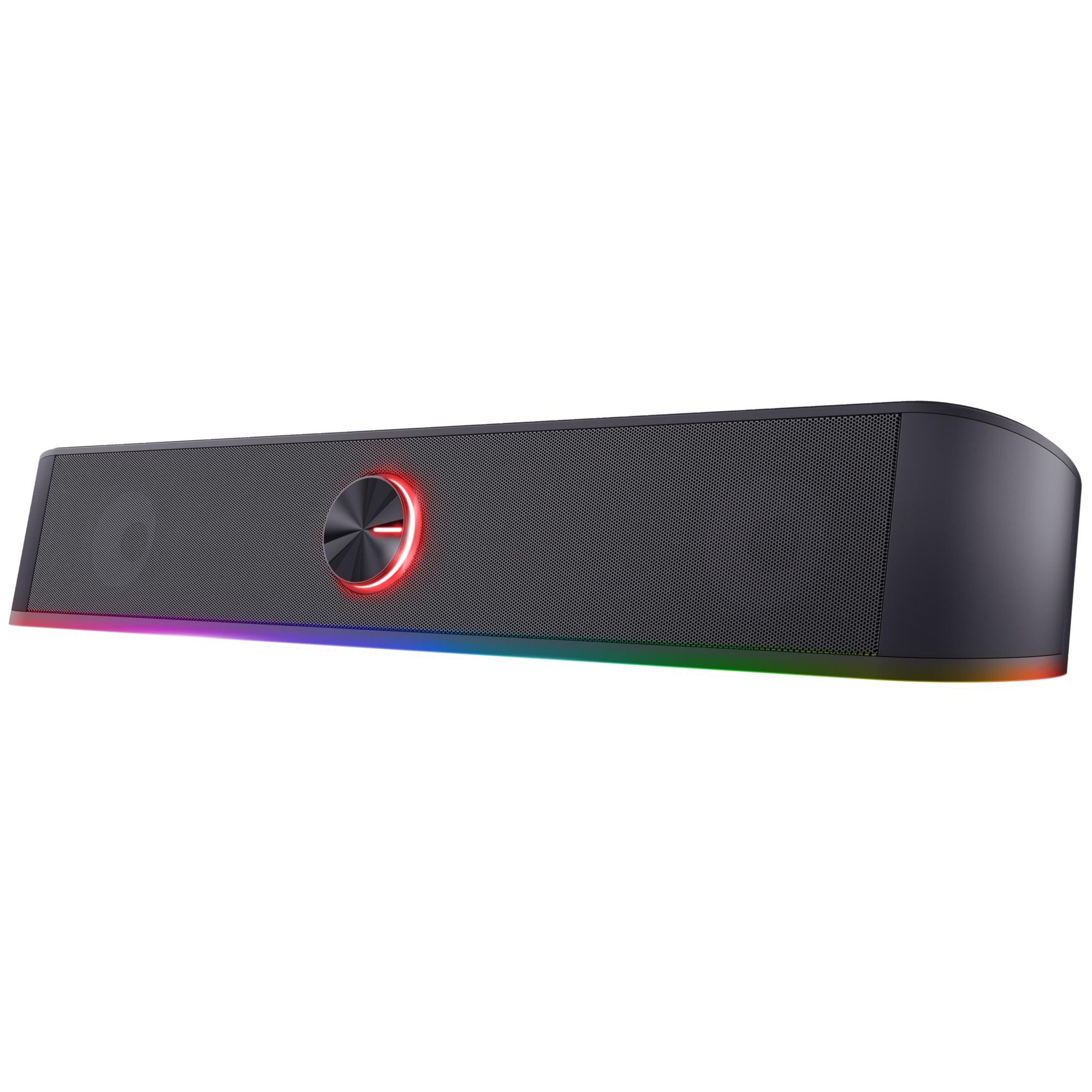 Trust Gaming GXT 619 Thorne RGB Lit Bar - PC Stereo 2.0 Speakers, USB, LED RGB Lighting, 12W