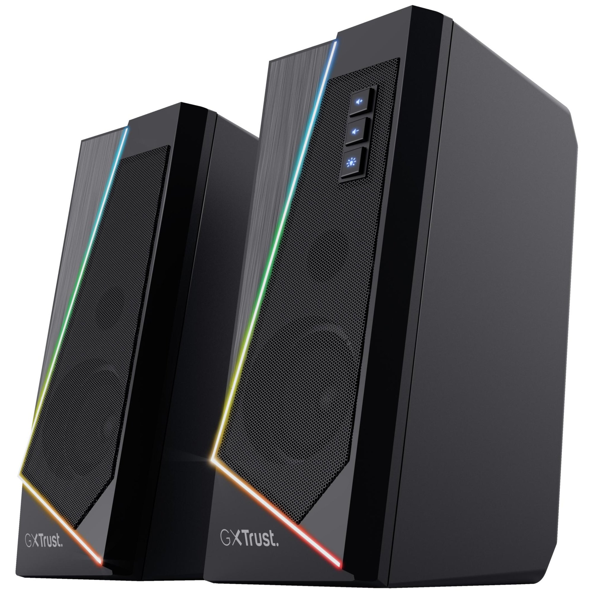 Trust Gaming GXT 609 Zoxa RGB Gaming Speaker, 12W Power, USB Power Supply, Computer Gaming Speaker, Desk Baffle - Black