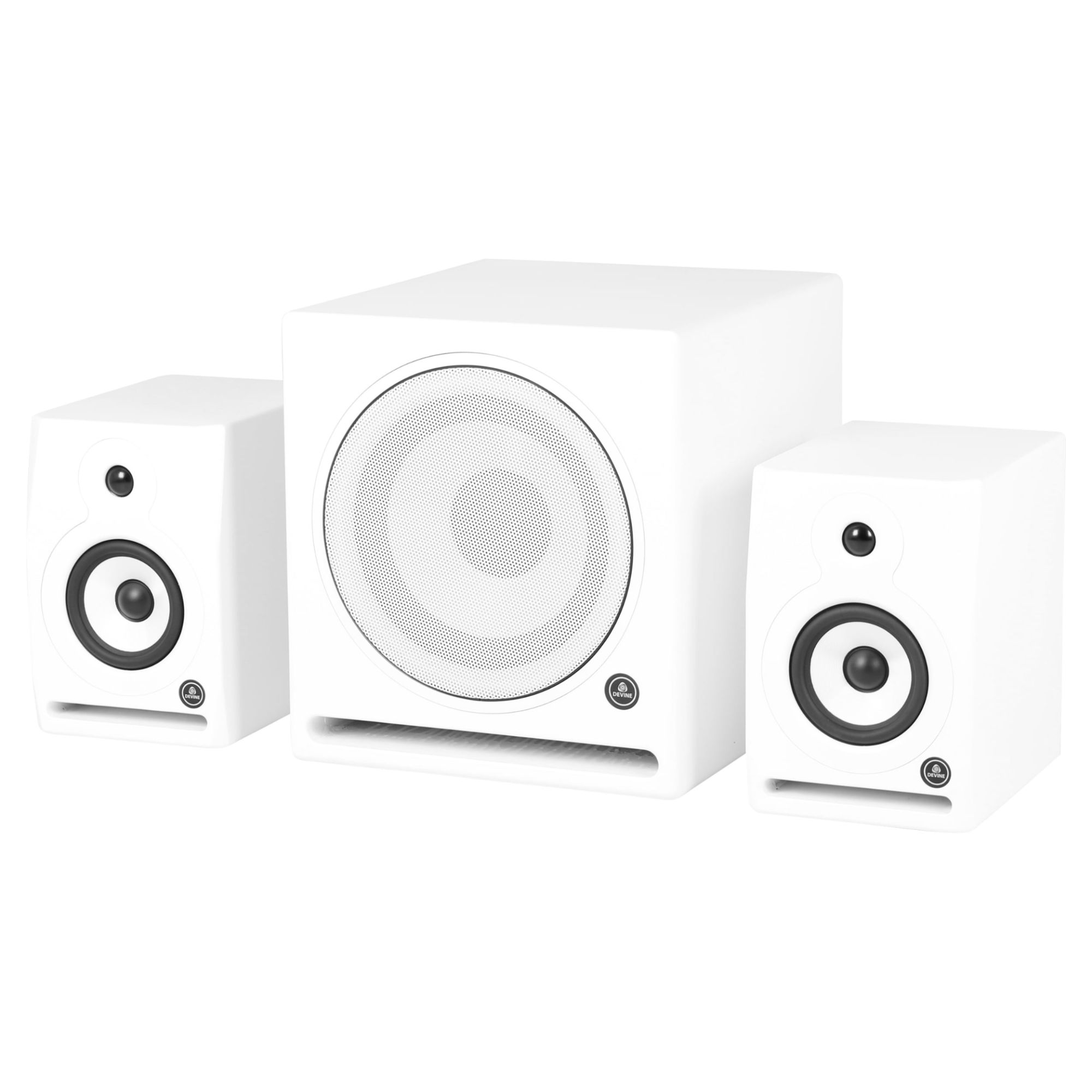 Altavoces de monitoreo Devine RX-5A Blanco (2x) + Subwoofers