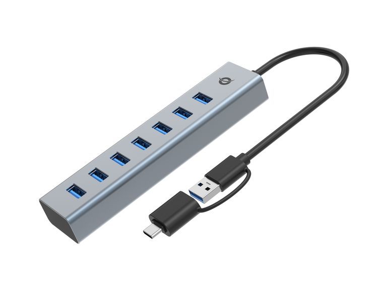 Conceptronic HUBBIES21G USB 3.2 Gen 1 (3.1 Gen 1) Type-A 5000 Mbit/s Hub & Concentrator, Grey