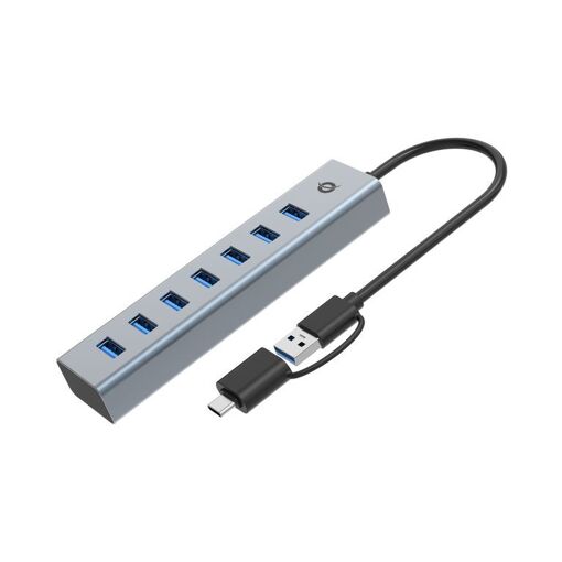 Conceptronic HUBBIES21G USB 3.2 Gen 1 (3.1 Gen 1) Type-A 5000 Mbit/s Hub & Concentrator, Grey