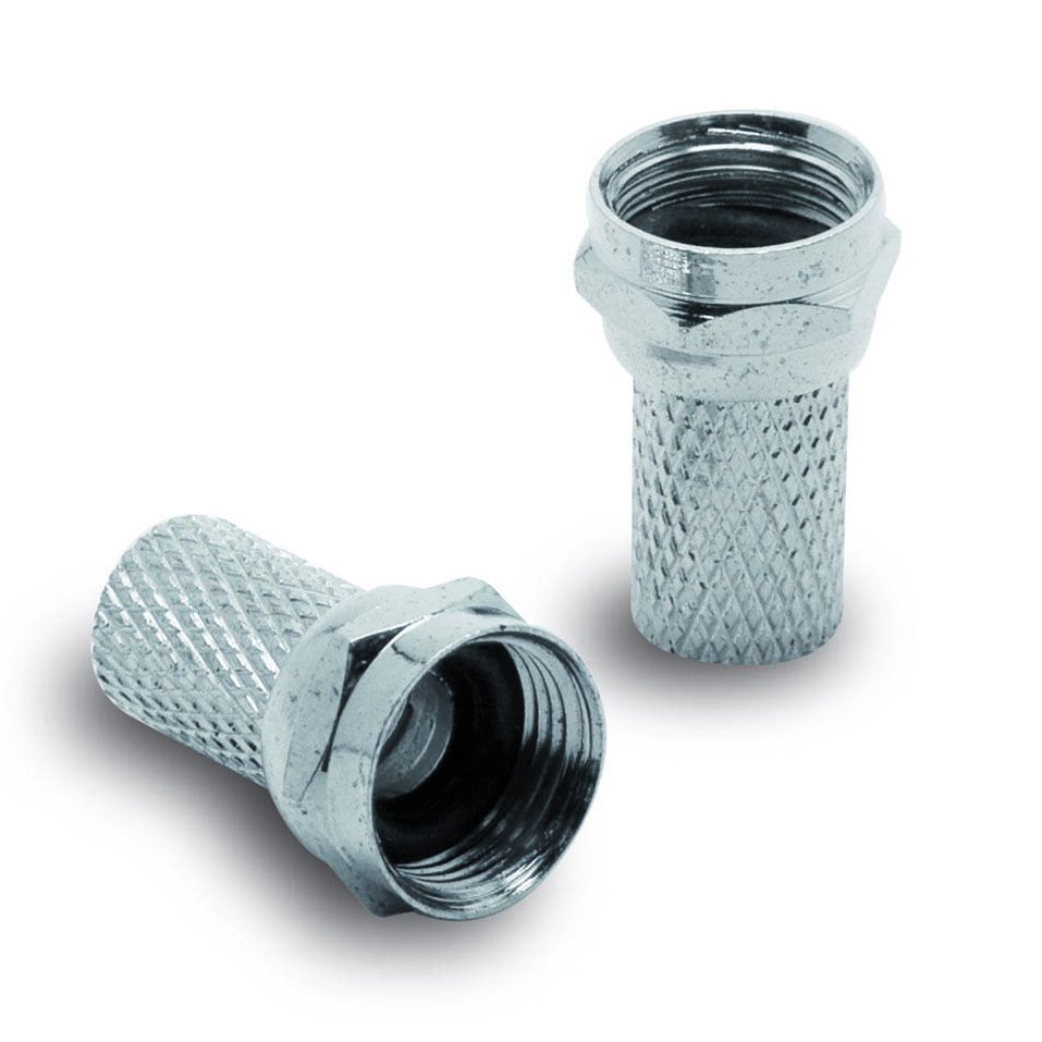 Metronic TV F-Joint Coax Connectors (Pack of 2)