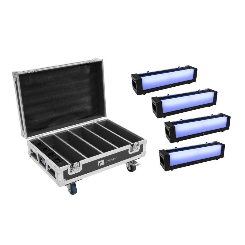 Ensemble Eurolite 4 batteries Bar-6 Glow QCL avec étui et fonction de charge