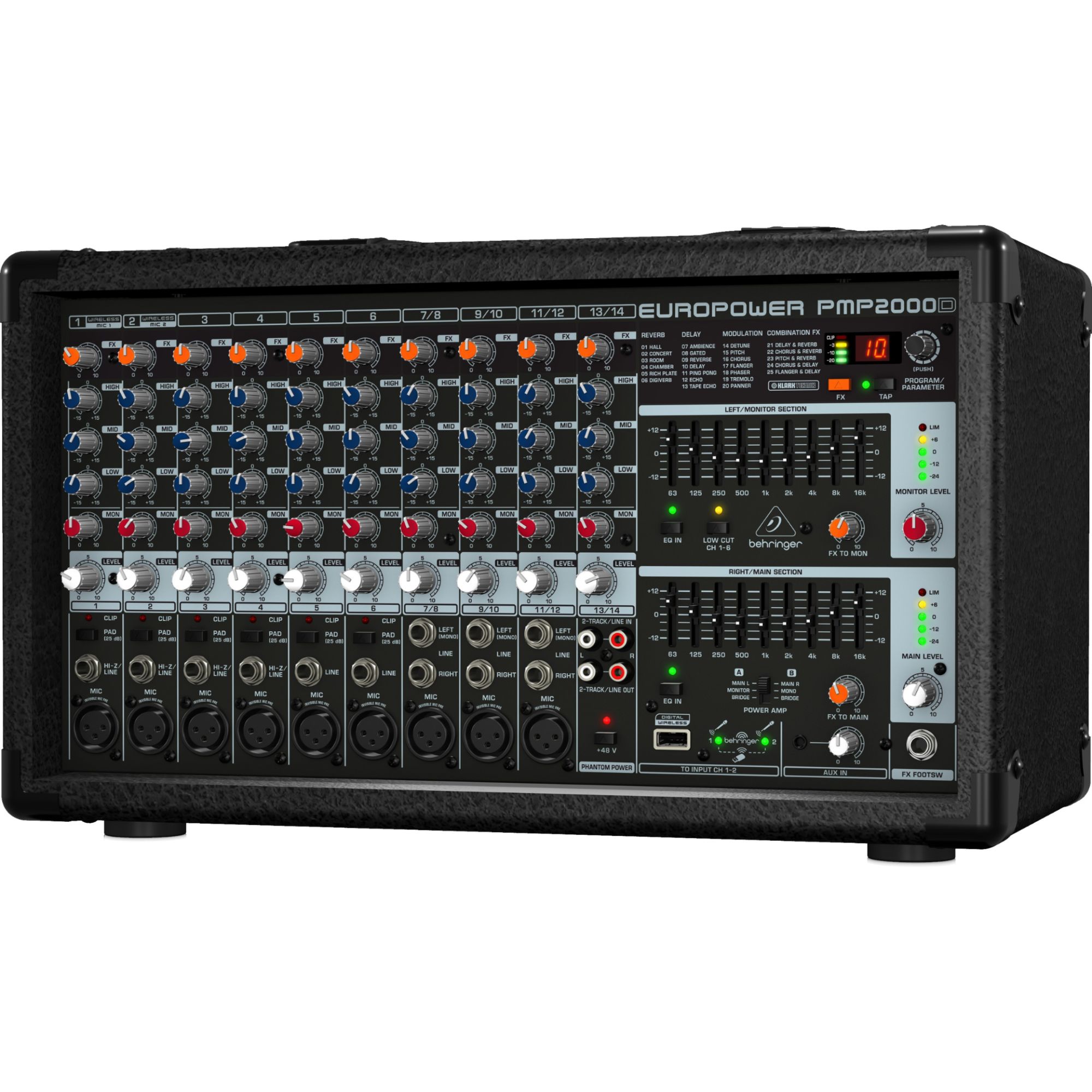 Behringer Europower PMP2000D 14-Channel Amplified Mixing Console, 2x 1000W