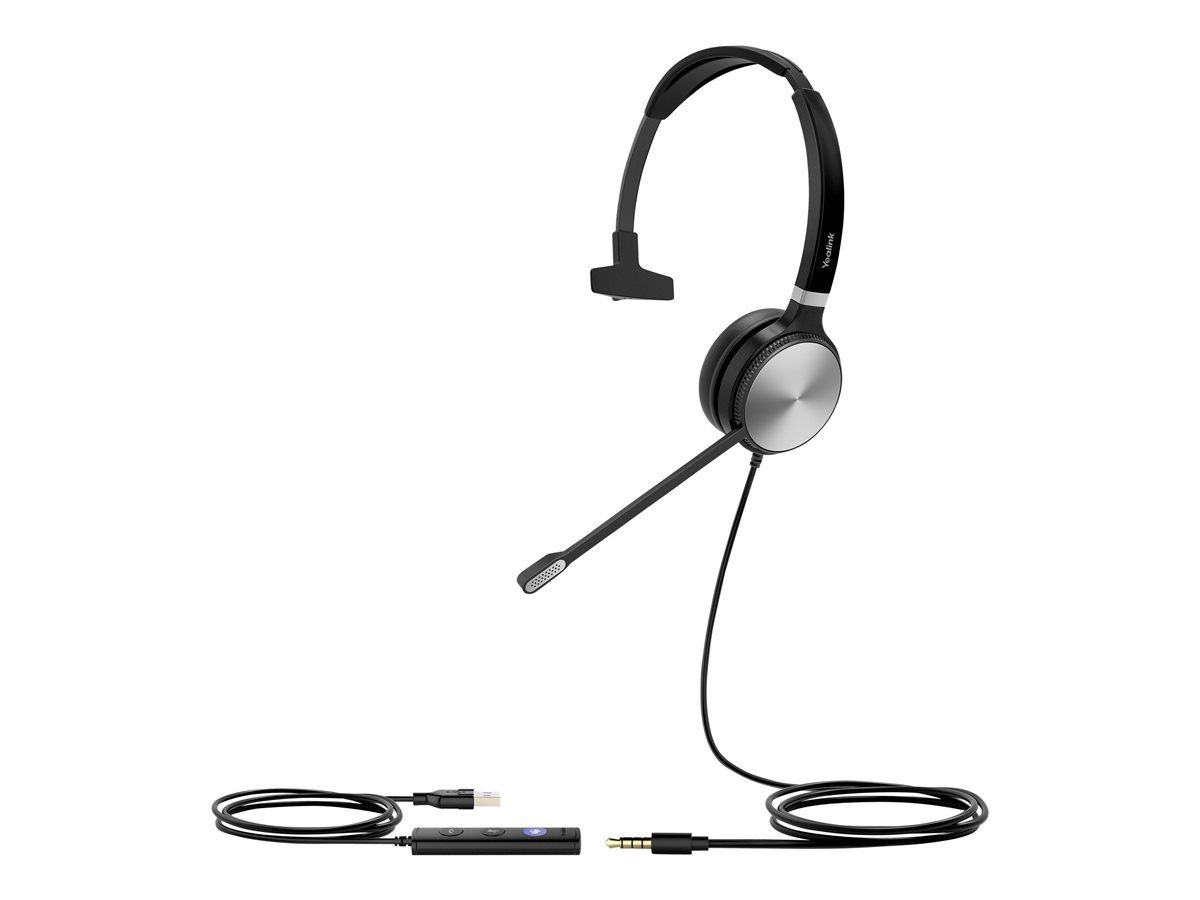 Yealink UH36 Mono - Microsoft Teams Headset - Over-Ear - Wired - USB - Black and Silver