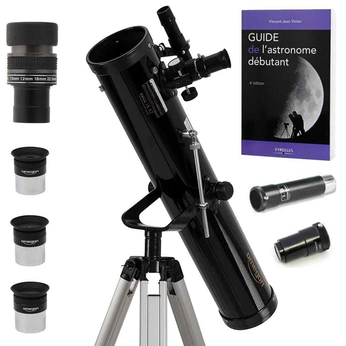 Pack Complet Télescope Omegon 76/700 AZ1