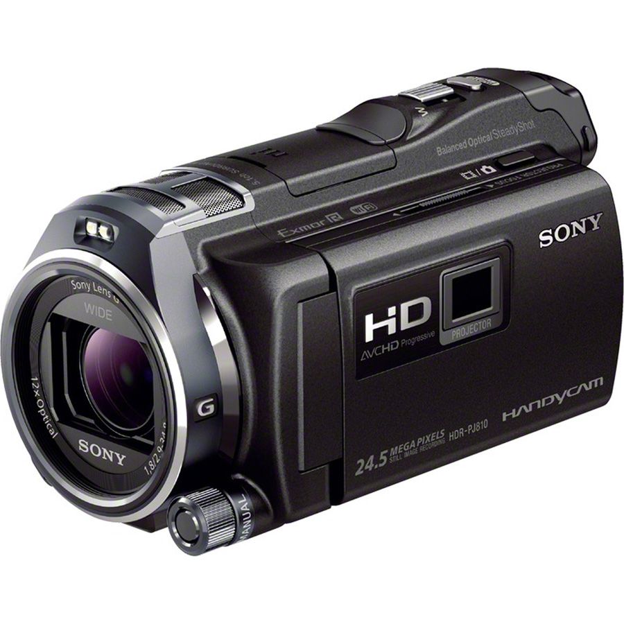 Sony HDR-PJ810E Handycam - 1080p Projector Camcorder - 6.59MP - 12x Optical Zoom - 32GB Flash Memory - Wi-Fi, NFC - Black