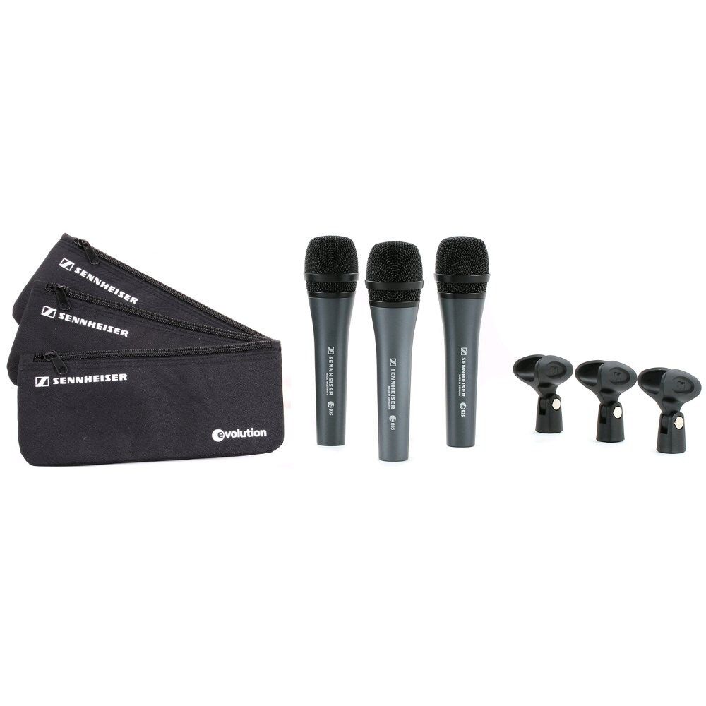 Sennheiser E835 3-Pack Microphone Bundle