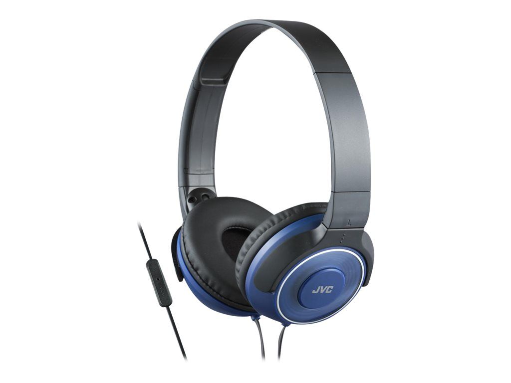 JVC HA-SR225 Headphones with Microphone - Over Ear - Wired - 3.5mm Jack - Blue