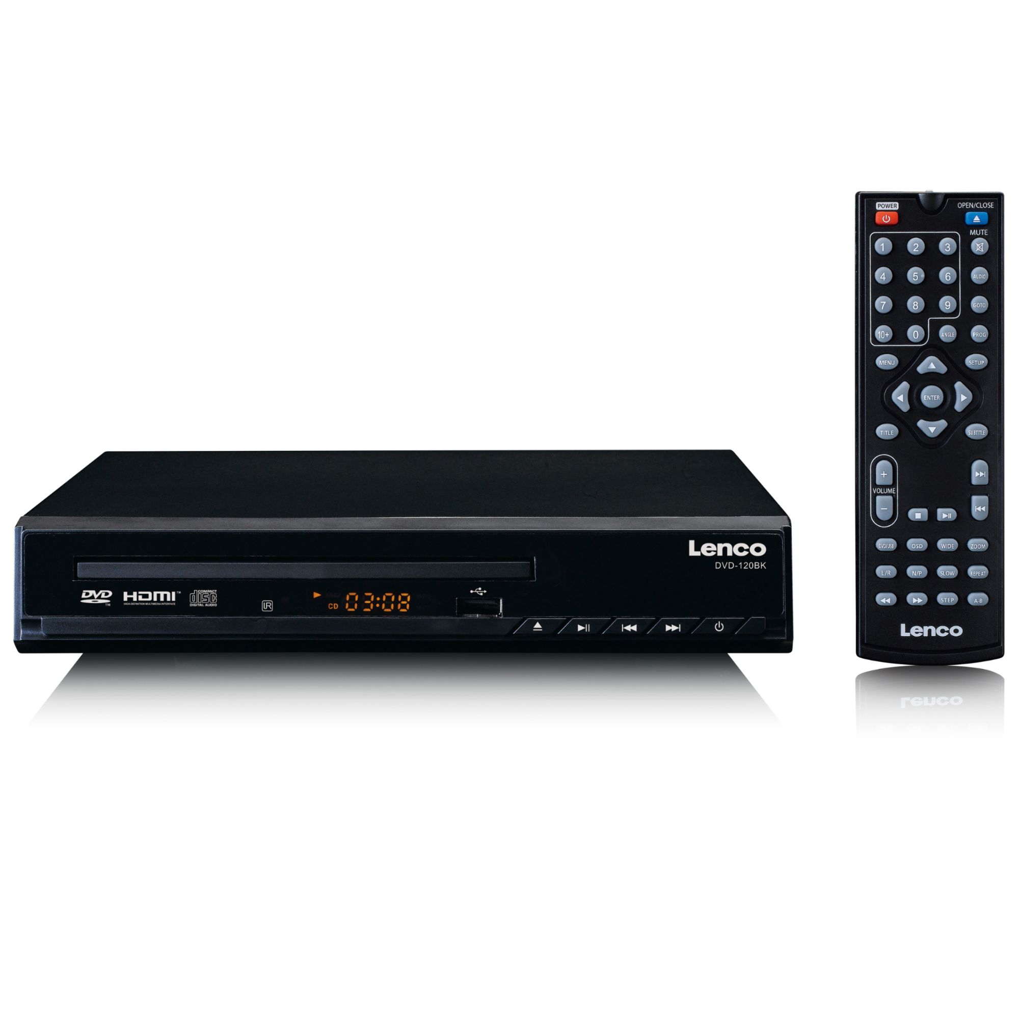 Lenco DVD-120BK - HDMI DVD Player with Remote Control
