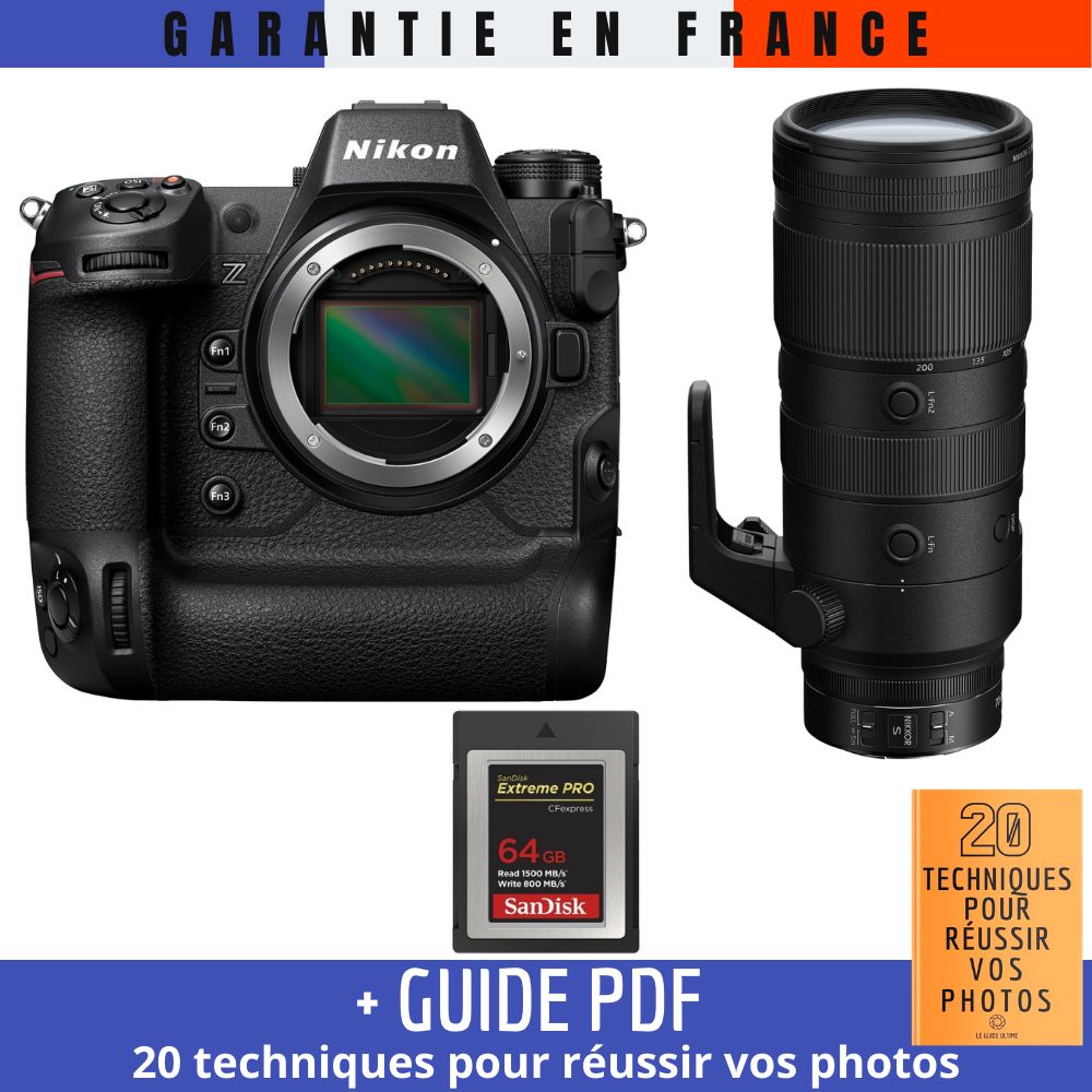 Nikon Z9 Camera Kit with Z 70-200mm f/2.8 VR S Lens and 1 SanDisk 64GB Extreme PRO CFexpress Type B