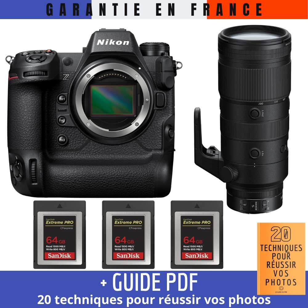Nikon Z9 + Z 70-200mm f/2.8 VR S Lens + 3 SanDisk 64GB Extreme PRO CFexpress Type B Memory Cards