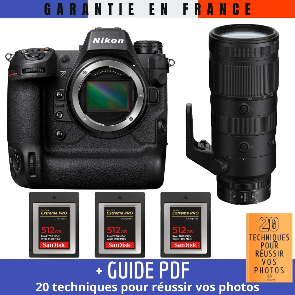 Nikon Z9 Camera Kit with Z 70-200mm f/2.8 VR S and 3 SanDisk 512GB CFexpress Type B Cards