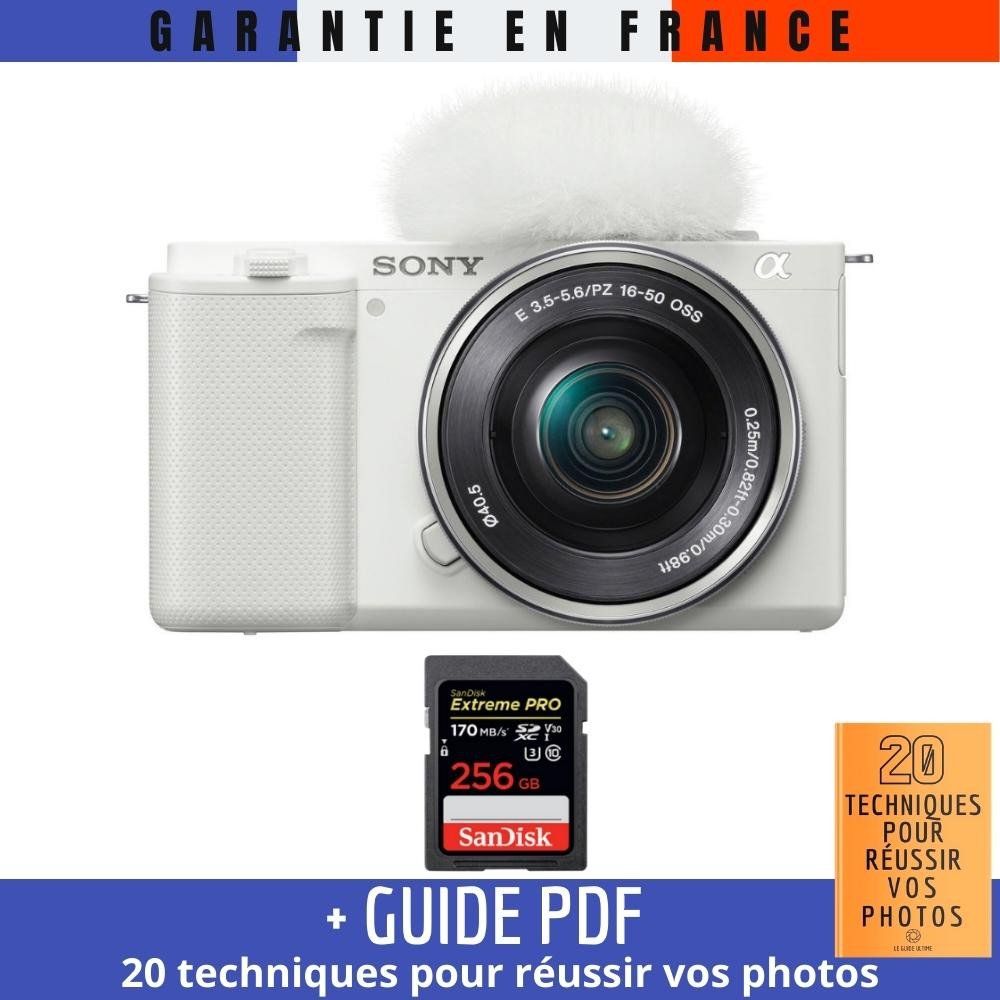 Sony ZV-E10 + 16-50mm Lens White + 1 SanDisk 256GB Extreme PRO UHS-I 170MB/s Memory Card + '20 TECHNIQUES FOR SUCCESSFUL VLOGS' PDF Guide