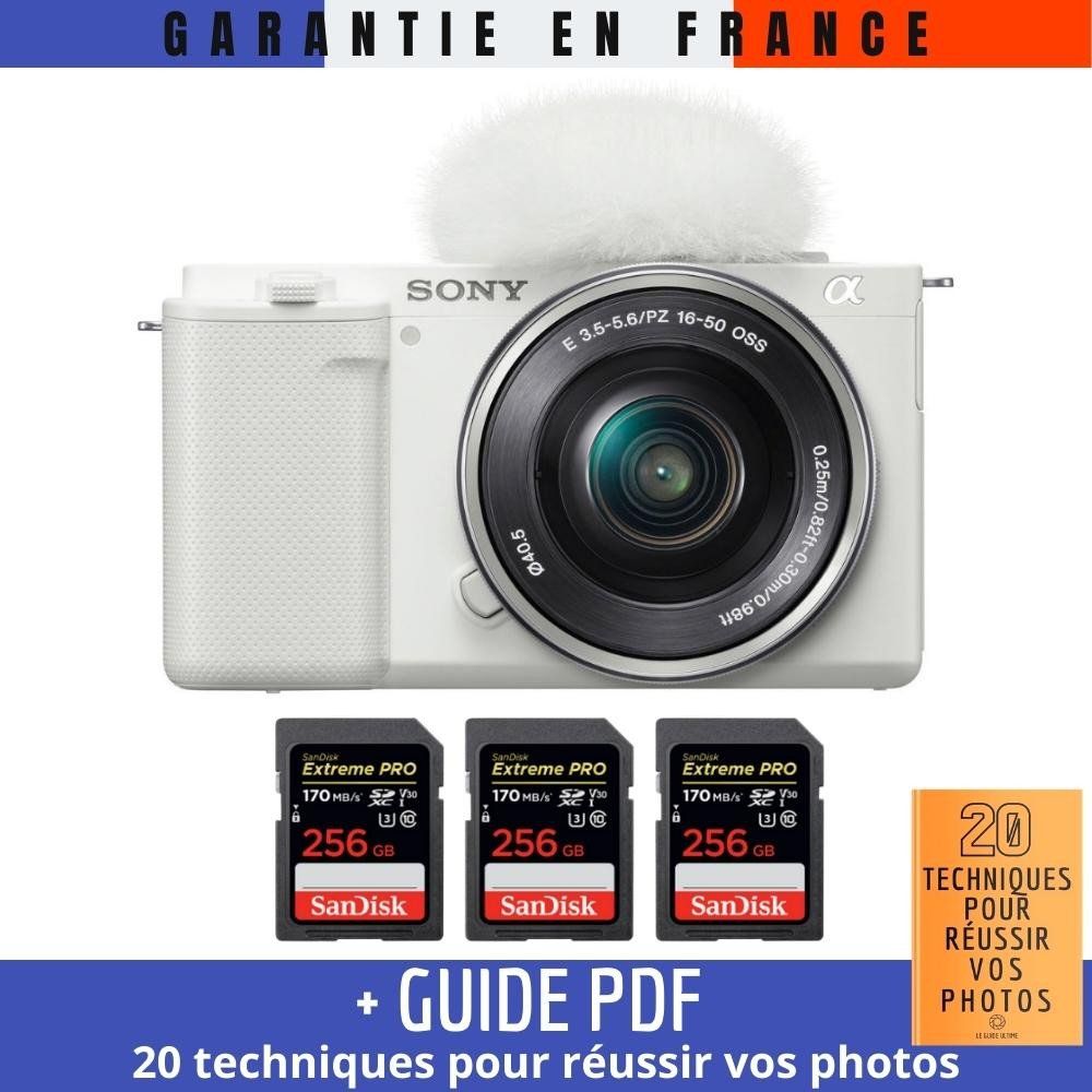 Sony ZV-E10 + 16-50mm Lens White + 3x 256GB SanDisk Extreme PRO UHS-I 170MB/s + '20 TECHNIQUES FOR SUCCESSFUL PHOTOS' Guide