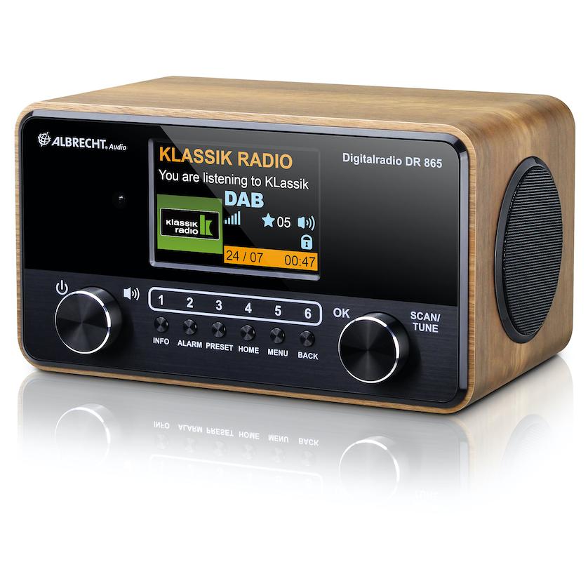 Albrecht DR 865 Portable Digital Radio, Black Wood