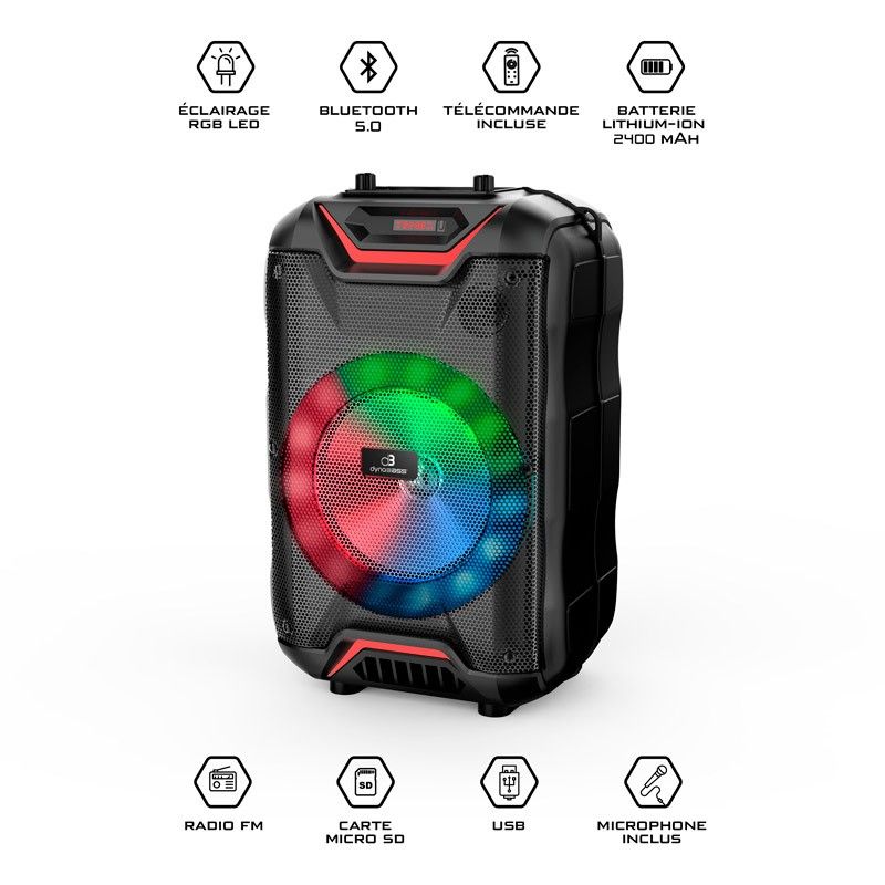 Dynabass Bluetooth Speaker with LED Light and Microphone