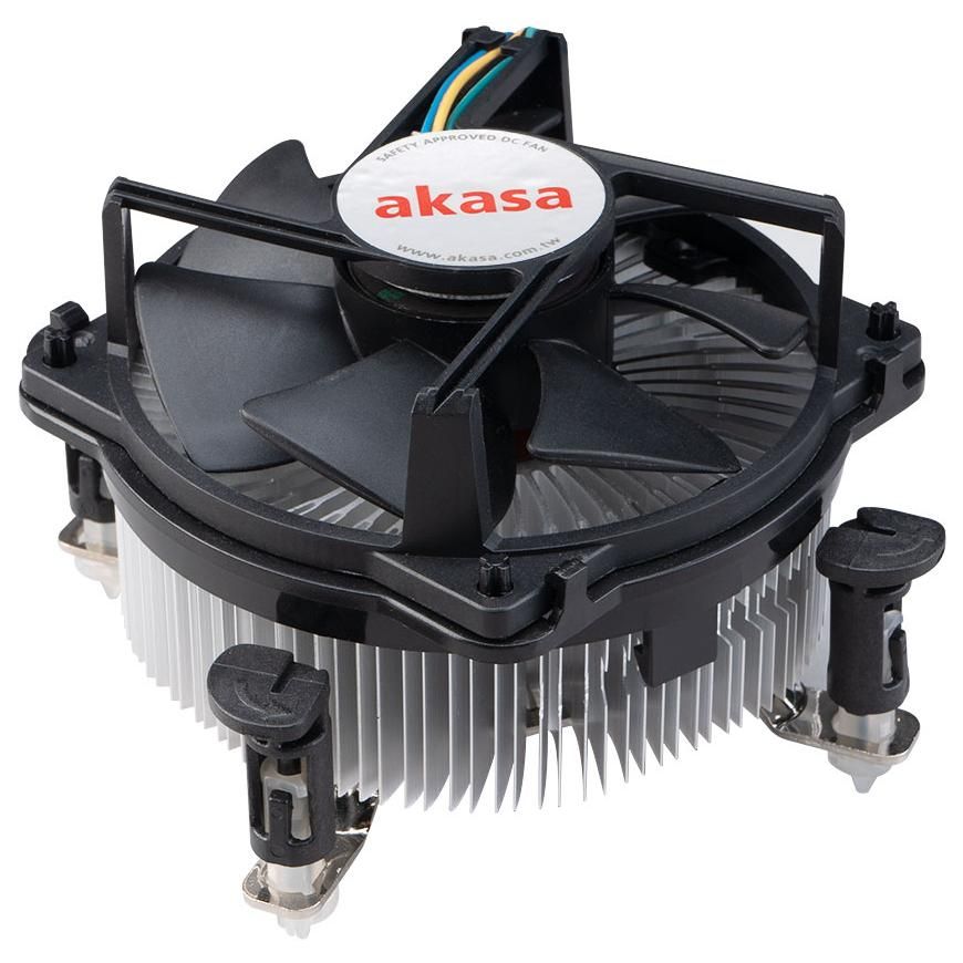 Akasa Air Cooler for Processors, 9cm, Black, 1 Piece