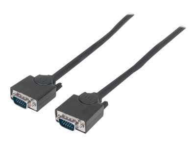 Cable VGA IC Intracom, 1,8 m, Negro, Macho a Macho, HD15, Especificación SVGA de mayor calidad, Totalmente blindado, Garantía de por vida