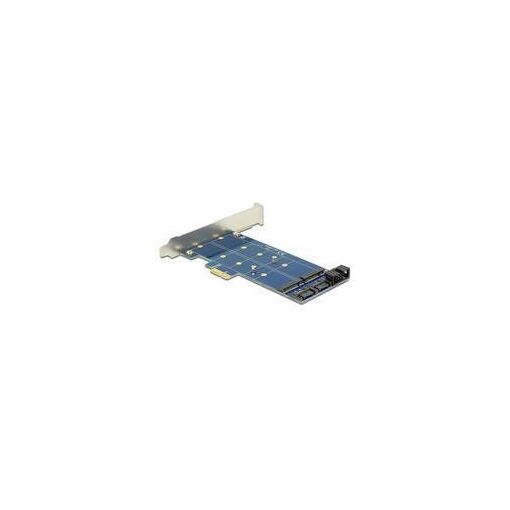 Carte Delock PCI Express - 2 x Contrôleur de stockage M.2 NGFF interne - USB 2.0 / Carte M.2 / SATA 6Gb/s - Faible profil - PCIe x1
