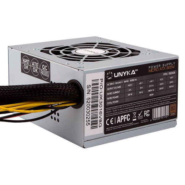 UNYKA SFX 52003 300W 80+ Bronze Active PC Case Fan 80mm
