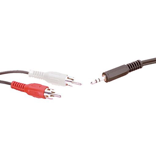 Electro DH 37.220 Audio Injection Cable - 2m, 2 RCA Male to Stereo 3.5mm Jack