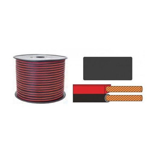 Câble parallèle Krang 100 m, 2 x 0,75 mm, rouge/noir