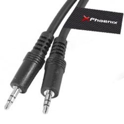 Phoenix Technologies Phoenix Audio Jack 3.5mm Dual Male Cable, 3 Meters, Black