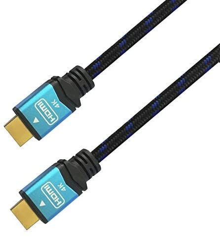 Cable HDMI Premium AISENS V2.0 / HEC 4K 60Hz 18Gbps, A/M-A/M, Negro/Azul, 1m